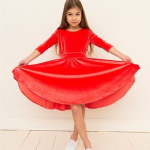 ❗️NEW❗️ Coral Velvet A Line Midi Girls Dress